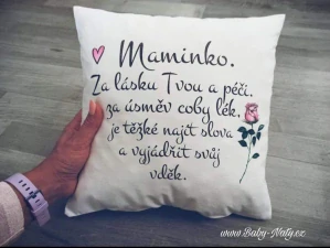 Polštářek pro maminku- citát s růží