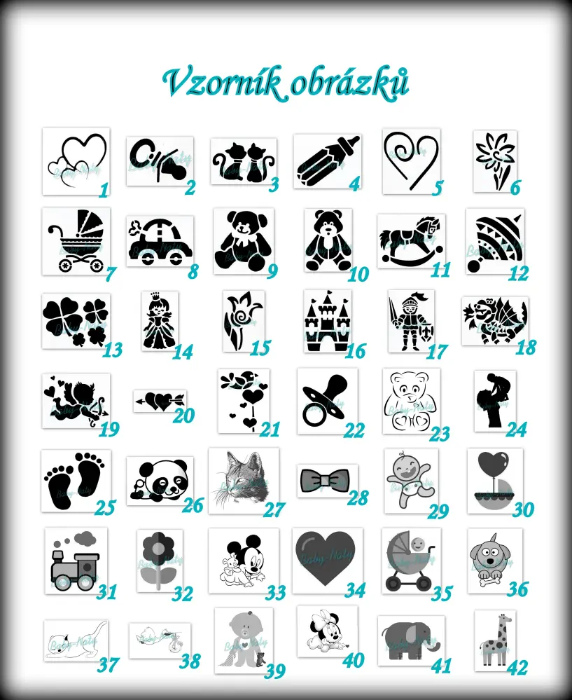 Polštářek s údaji narození+ obrázek (ruční potisk do vláken)